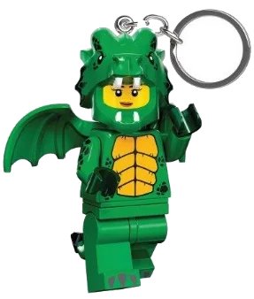 LED Key Light Green Dragon Costume Key Chain (LEDLite), LEGO onderdeelnummer LGL-KE224H
