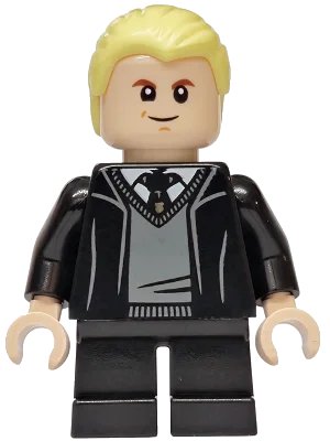 Draco Malfoy - Hogwarts Robe, Black Tie, Grin, LEGO onderdeelnummer hp608