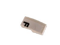 Slope, Curved 2 x 1 x 2/3 with Black Letter F on White Background Pattern Model Right Side (Sticker) - Set 42096, LEGO onderdeelnummer 11477pb090R