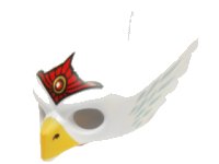 Minifigure, Headgear Mask Bird / Eagle with Yellow Beak, Red Tiara, and Medium Blue Feathers Pattern, LEGO onderdeelnummer 12549pb06