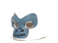 Minifiguur, Kopbedekking Masker Gorilla met Zandblauwe Gezicht en Slagtanden Patroon, LEGO onderdeelnummer 13361pb04