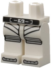 Hips and Legs with Black and Silver Belt and Silver Panels Pattern, LEGO onderdeelnummer 970c00pb0060