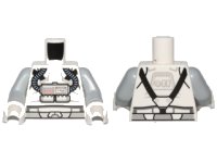 Torso SW Clone Pilot with Sand Blue Hoses, Light Bluish Gray Belt, Black Straps Pattern / Light Bluish Gray Arms / White Hands, LEGO onderdeelnummer 973pb1540c01