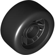 Wiel 24 x 13.4 met Pingate met Gemolde Zwarte Hard Rubber Banden Patroon, LEGO onderdeelnummer 105162pb01