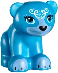 Bear, Friends / Elves, Baby Cub, Sitting with Black Nose, White Face Decorations and Medium Blue Paws and Muzzle Pattern (Blubeary), LEGO onderdeelnummer 14732pb04