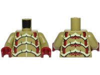 Torso Galaxy Squad Buggoid with Dark Red, Yellowish Green and Black Exoskeleton Pattern / Olive Green Arms / Dark Red Hands, LEGO onderdeelnummer 973pb1263c01