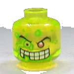 Minifigure, Head Slime Face, 1 Red Eye, White Teeth, Missing Tooth Pattern, LEGO onderdeelnummer 3626pb0293