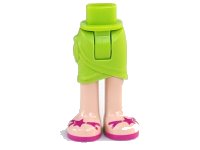 Mini Doll Hips and Skirt Wrap with Light Nougat Legs and Magenta Sandals with Straps and Stars Pattern - Thick Hinge, LEGO onderdeelnummer 11244c00pb07
