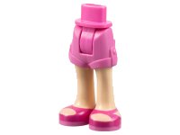 Mini Pop Heupen en Shorts met Licht Noga Benen en Magenta Sandalen met Donkerroze Zolen Patroon - Dikke Scharnier, LEGO onderdeelnummer 11202c00pb03