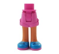 Mini Doll Hips and Shorts with Nougat Legs and Dark Azure Shoes with Dark Pink Soles and Dark Blue Laces Pattern - Thick Hinge, LEGO onderdeelnummer 11202c00pb11