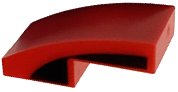 Schuin, Gebogen 2 x 1 x 2/3 met Zwarte Gebogen Streep Patroon aan Beide Zijden, LEGO onderdeelnummer 11477pb197