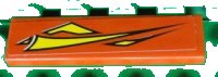 LEGO onderdeel Tile 1 x 4 with Yellow Graphics on Red Background Pattern Model Left Side (Sticker) - Set 8681 2431pb0233L