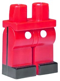 Hips and Legs with 2 White Buttons, Black Vertical Stripe on Sides and Black Shoes Pattern, LEGO onderdeelnummer 970c00pb0560