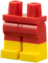 Hips and Legs with Molded Yellow Lower Legs / Boots  Pattern, LEGO onderdeelnummer 970c00pb0575