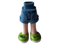Mini Doll Hips and Shorts with Molded Light Nougat Legs and Printed Lime Shoes with Black Buckles and White Soles Pattern - Thin Hinge, LEGO onderdeelnummer 1826cc00pb005