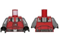 Torso SW Armor Sith Trooper with Black and Silver Pattern / Dark Bluish Gray Arms / Black Hands, LEGO onderdeelnummer 973pb1284c01