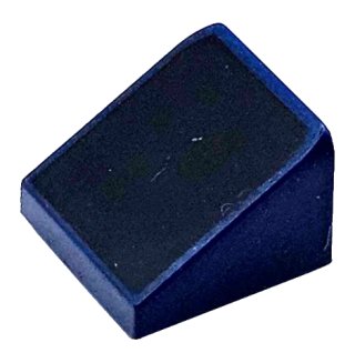Slope 30 1 x 1 x 2/3 with Black Surface Pattern, Donkerblauw (Dark Blue), LEGO onderdeelnummer 54200pb115