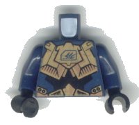 Torso Exo-Force Gold Body Armor with Wing Pattern / Dark Blue Arms / Black Hands, LEGO onderdeelnummer 973pb0156c01