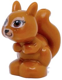 Squirrel, Friends / Elves with Black, Reddish Brown and White Eyes and Black Eyelashes, Nose and Mouth Pattern, LEGO onderdeelnummer 11568pb04