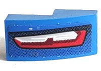 Schuin, Gebogen 2 x 1 x 2/3 met Rood en Zwart Achterlicht Patroon Model Rechterkant (Sticker) - Set 75891, LEGO onderdeelnummer 11477pb193R