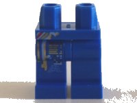 Hips and Legs with White and Gold Markings Pattern, LEGO onderdeelnummer 970c00pb0310