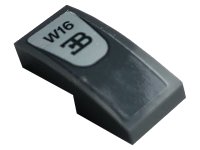 Slope, Curved 2 x 1 x 2/3 with Bugatti Logo and 'W16' Pattern (Sticker) - Set 42083, LEGO onderdeelnummer 11477pb119