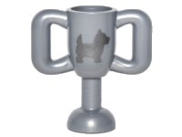 Minifigure, Utensil Trophy Cup Small with Silver Terrier Dog Pattern, LEGO onderdeelnummer 10172pb001